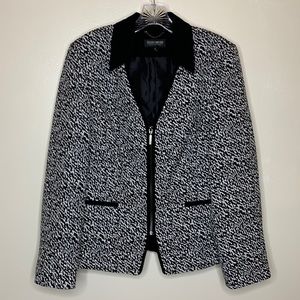 JOHN MEYER Blazer Black & White Zip Front Corporate Career Wear 10